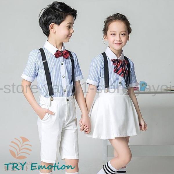 キッズ スーツ 夏 フォーマル 4点セット 男児 セレモニースーツ 女児 半袖シャツ フォーマルスー...