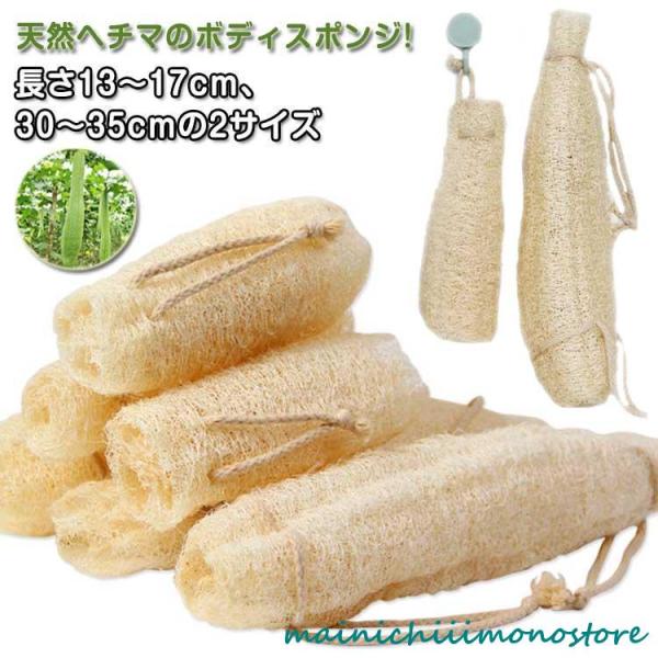 バススポンジ 体洗い 背中用 シャワー ヘチマたわし ボディスポンジ あかすり 天然ヘチマ ボディタ...