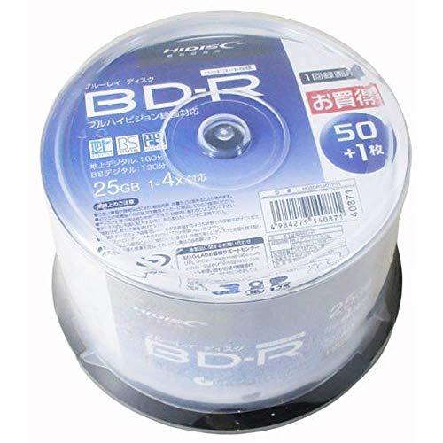 HIDISC BD-R 1回録画 4倍速 25GB 51枚 スピンドルケース HDBDR130YP5...