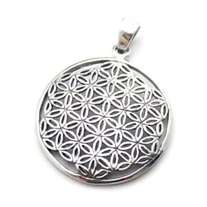 [世界のアクセサリー カルメロ] フラワーオブライフ flower of life 神幾何学 生命の花 ペンダントトップ シルバー９２５｜maison-m