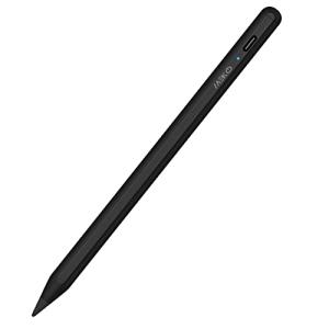 タッチペン MEKO スタイラスペン 極細 たっちぺん 超高感度 iPad/スマホ/タブレット対応 磁気吸着機能対応 ipad ペン USB充電式 (ビジネスブラック)