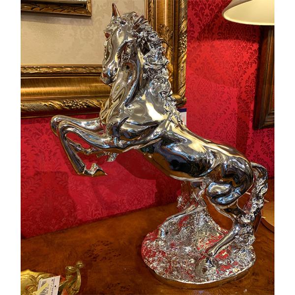 オブジェ 馬 高さ52cm / オブジェ  ホース  horse シルバー 銀 置物 インテリア リ...
