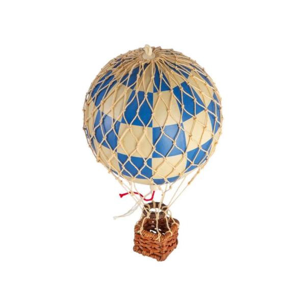 オーセンティックモデルズ バルーン モビール 気球 チェックブルー 8.5cm
