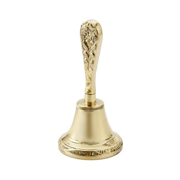 スペイン製 真鍮 ハンドベル 高さ14cm / ディナー ベル 呼び鈴 輸入雑貨 アンティーク風 ク...