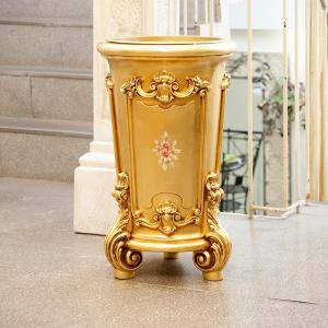 シリック 傘立て 円柱 ゴールド 直径37cm...の詳細画像1