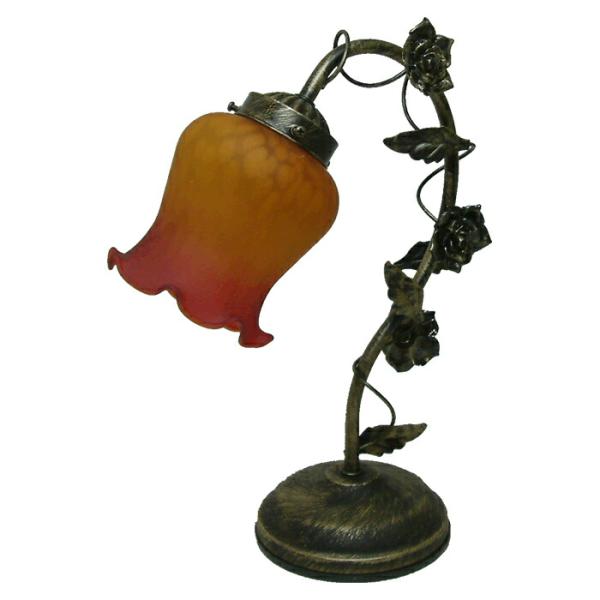 クラシックフラワーランプ (タッチオン/オフ) 高さ34cm / 照明 間接照明 タッチセンサー 寝...