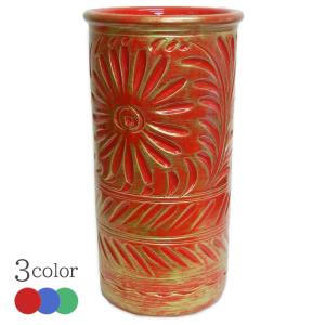 傘立て アンブレラスタンド 陶器製 ホワイト x ゴールド 白 金 モダン