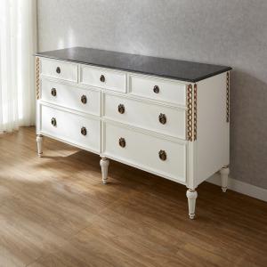 ジャンセン ルイ16世様式大理石天板付きチェスト ホワイト 幅158cm/ JANSEN 収納 チェスト 大理石 輸入家具 クラシック アンティーク 風 インテリア 高級 白家具