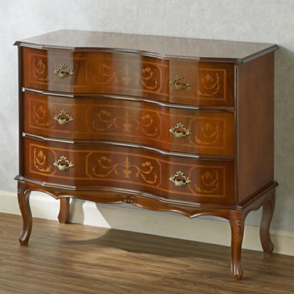 タロッコ 猫脚3段ワイドチェスト 幅88cm / チェスト イタリア製 アンティーク風 クラシック ...