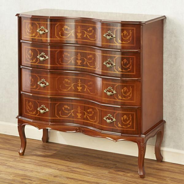 タロッコ 猫脚 4段チェスト 幅88cm / 収納 タンス チェスト イタリア製 アンティーク風 ク...