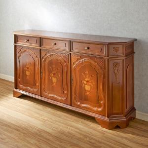 イタリア 家具 ローキャビネット サイドボード 幅80cm 象嵌 完成品