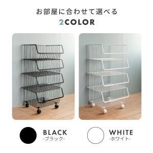 バスケット 収納ボックス 4段 ワゴン ラック...の詳細画像3