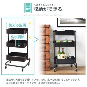 キッチンワゴン キャスター付き 3段 ツールワ...の詳細画像4