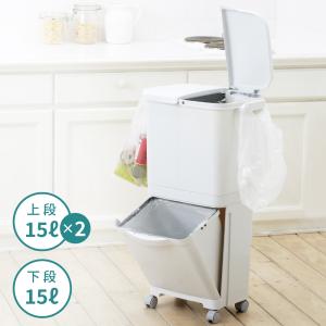 東谷 ゴミ箱 45リットル 2段 キャスター付き 分別 キッチン おしゃれ