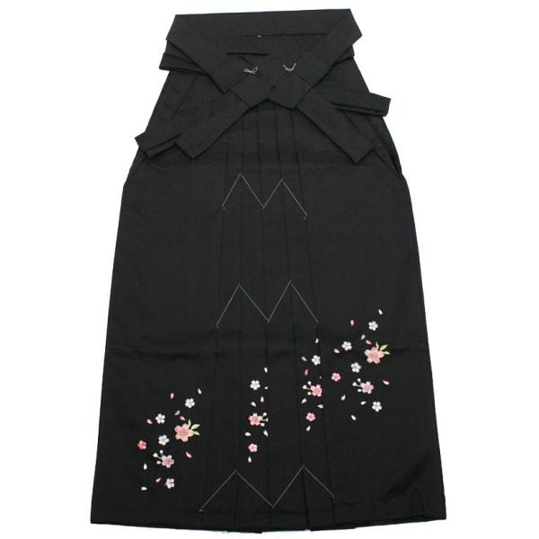 レディース・ジュニア3S〜3L 女性袴 刺繍入り ７サイズ〔黒〕