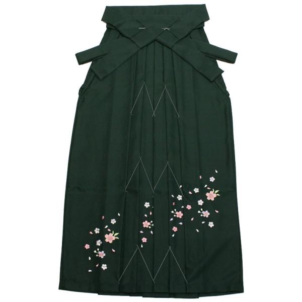 レディース・ジュニア3S〜3L 女性袴 刺繍入り ７サイズ〔深緑〕