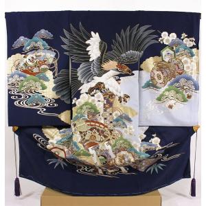 ［レンタル］男の子正絹刺繍入りお宮参り着物９点セットrboc03