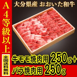 【全国送料無料】沖縄・離島を除く A4等級以上 産地直送 大分県産おおいた和牛（豊後牛）モモ焼肉用250ｇ おおいた和牛バラ焼肉用250ｇ 贈り物 ふるさと｜maizuru