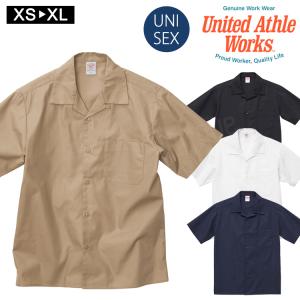 ユナイテッドアスレワークス T／C オープンカラーシャツ 1759-01 半袖シャツ 無地 United Athle Works カジュアル 開襟 おしゃれ メール便送料無料