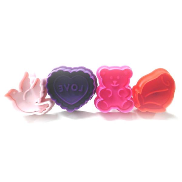 シリコマート クッキー型セット ミニクッキーカッター バレンタイン Valentine （バネ式）