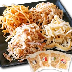 おつまみ さきいか 60g×4種 バラエティーセット いかくん 濃厚バター醤油 めんたいガーリック 黒こしょう わさび いろいろな味が楽しめる