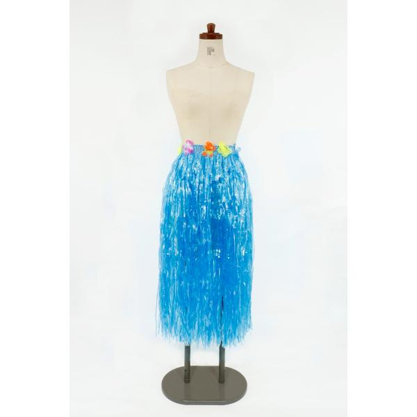 ハワイアンスカート ８0cm ブルー フラダンス