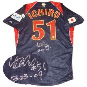 イチロー 直筆サイン 優勝日付書込 2009年 WBC公式紺ジャージー オーセンティック・ユニフォー...