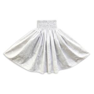 パウスカート ホワイトモンステラ フラダンス衣装 スカート 約74cm maka hou マカホウ