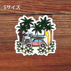 TAMO 「Kalakaua Ave  」 ステッカー(Sサイズ)【TAMO タモ ハワイ サーフ  西海岸 カリフォルニア  ハワイアン  シール  防水 スーツケース 車 カー用品】｜makai