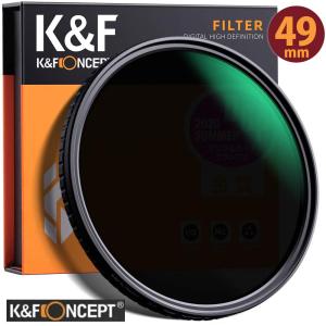 レンズフィルター K&F Concept NDフィルター 49mm 可変式 ND2-ND32 減光フィルター X状ムラなし 超薄型 レンズフィルター ネコポス 送料無料｜makanainc