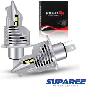 【２個セット】SUPAREE H4 LED ヘッドライト HI/LO 新車検対応 車/バイク用 8000LM 27W ホワイト 6500K LEDバルブ