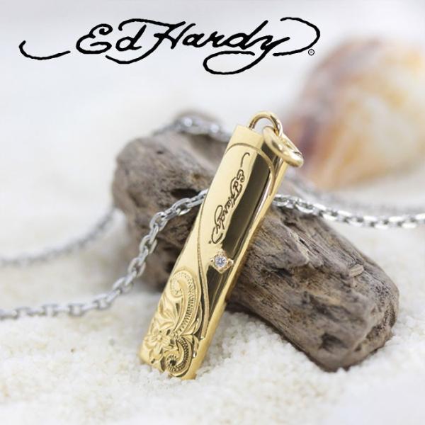 ハワイアンジュエリーペアペンダント ネックレス メンズ レディース Ed Hardy エドハーディー...