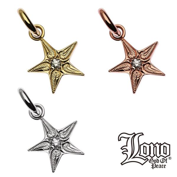 LONO ロノ 14K スター 星 ペンダント トップ ヘッド ダイヤモンド PS010+DIA 星...