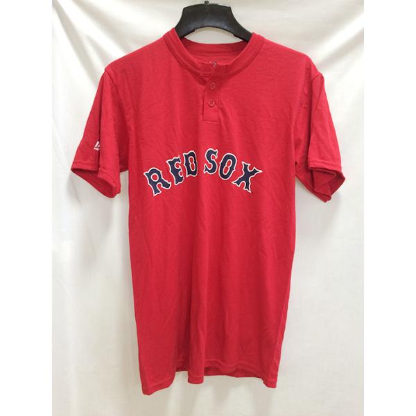 MLB ボストン レッドソックス Boston Red Sox ボタン Tシャツ 半袖 TEE T-...