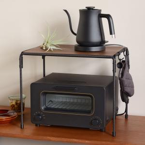 トースターラック 幅43.5×奥行31.5×高さ35cm 日本製 ダイニングボード レンジ台 食器棚 収納 インテリア お片付け キッチン BWS8200 オークス AUX｜make-space