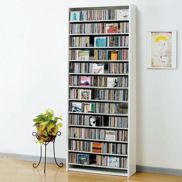 DVDラック 幅80×奥行26.5×高さ197.5cm 収納 自室 お片付け 本棚 棚 スリム シェ...