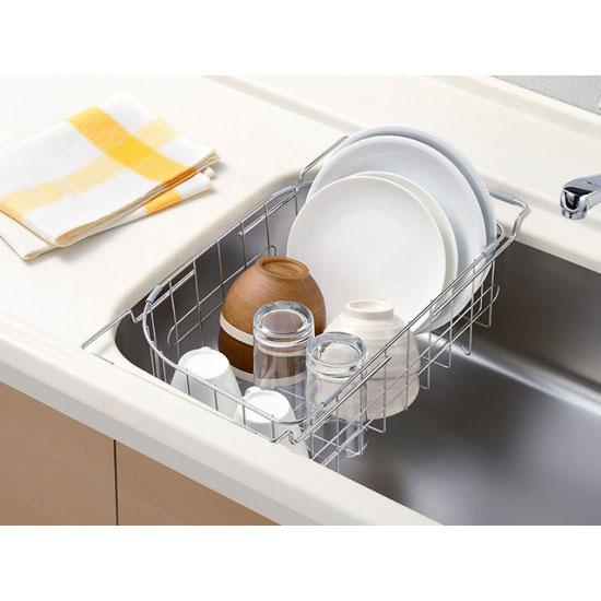調理スペースが広がるトレー＆水切り ステンレス 幅25.5×奥行45.2×高さ13.3cm LS15...