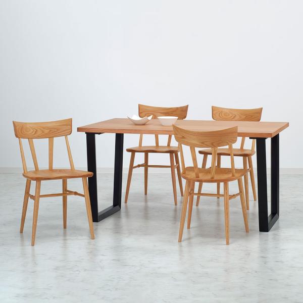 ダイニング5点セット 幅140cm ダイニングテーブル ダイニングチェア ×4脚 セット 天板 レッ...