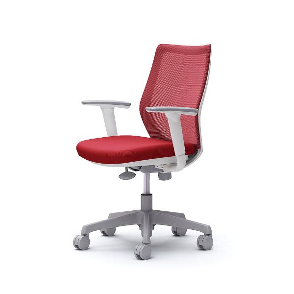 オカムラ オフィスチェア CG-M アジャストアーム メッシュタイプ ホワイトフレーム ナイロンキャ...