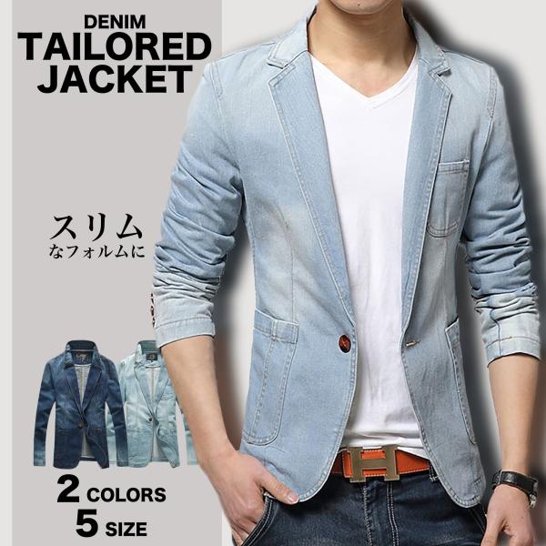 【送料無料】デニム テーラード ジャケット メンズ アウター ジージャン Gジャン メンズジャケット...
