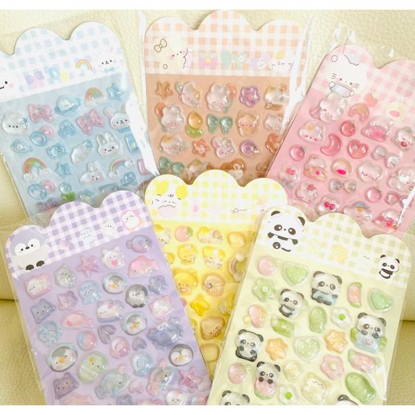 ぷくぷくシール　ジェリーシール　 シール　ドロップシール 　透明シール　クリアシール　ぷっくりシール