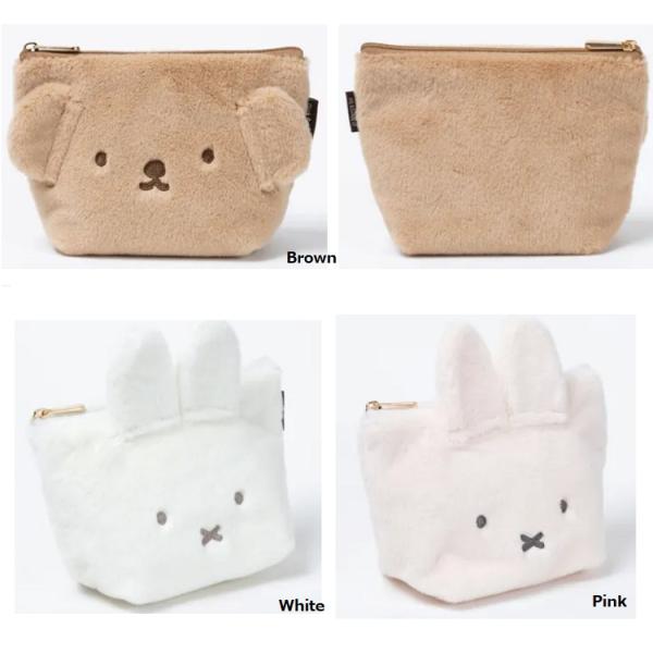 BRUNA FACE FUR ミニ台形ポーチ　ミッフィー　台形ポーチ 　小物入れ　イヤホン入れ　ポー...