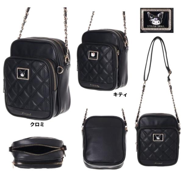 サンリオキャラクターズ合皮キルト縦型ショルダー　サンリオ　クロミ　キティ　ポシェット ショルダーバッ...