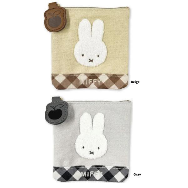 ミッフィー ダイアゴナルチェックシリーズ ミニフラットポーチ　ミニポーチ　　ポーチ　あめちゃんポーチ...