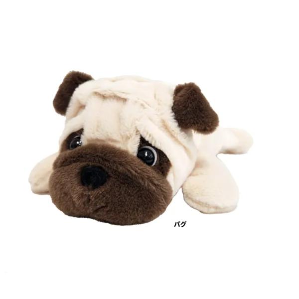 パグ　ワイルドアニマルペンケース　ぬいぐるみポーチ　　ペンポーチ　ペンケース　縦長ポーチ　ポーチ　筆...