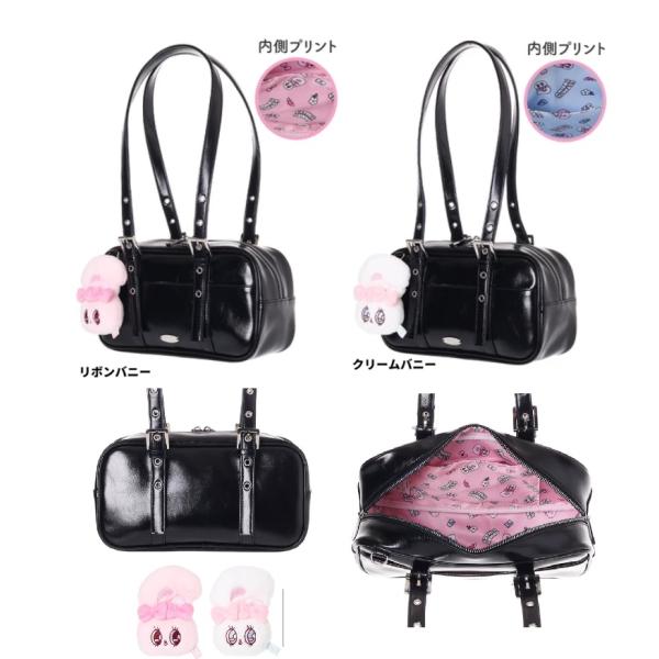 エスターバニー　合皮ぬいぐるみ付ボストン　ボストンバッグ 　ショルダーバッグ　クリームバニー　バッグ...