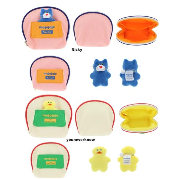 mojojojo　ポーチ　 ぬいぐるみバッジ付きポーチ　スンスンポーチ　　ポーチ　コスメポーチ 　化...