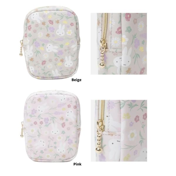 ミッフィー　ポーチ　コスメポーチ　化粧ポーチ　　縦型ポーチ　スクエアポーチ　ミッフィー フローラルパ...