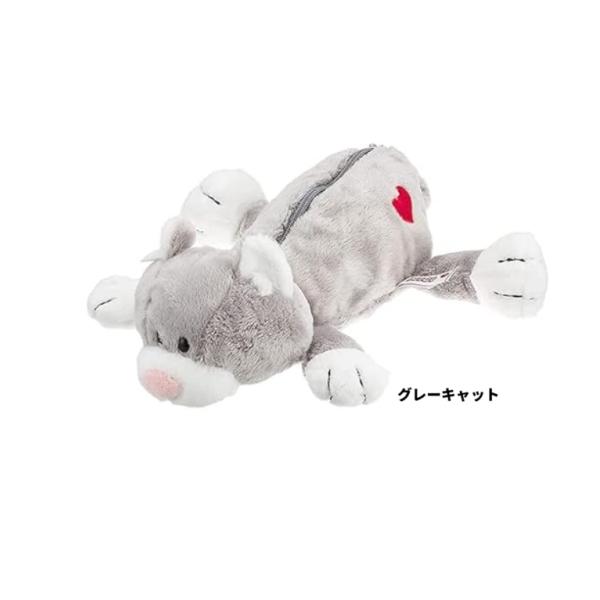 ニキ　グレーキャット　 ペンケース　ニキ　NICI フィギュアポーチ 　ペンケース　ぬいぐるみポーチ...