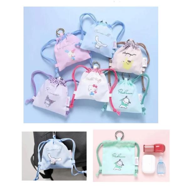 サンリオキャラクターズ ミニナップザック　巾着ポーチ　ミニポーチ　ポーチ　バッグチャーム　コスメポー...
